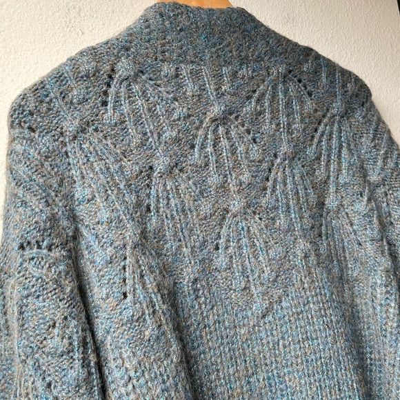 The GREAT. The Frond Montana Cardigan Green Pine Needle Shimmer oversized Sz S - Picture 9 of 15